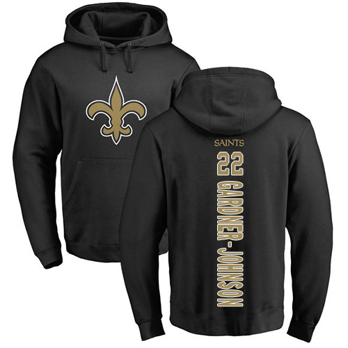 Men New Orleans Saints Black Chauncey Gardner Johnson Backer NFL Football 22 Pullover Hoodie Sweatshirts